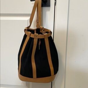 Dooney & Bourke Black and Tan Bucket Bag